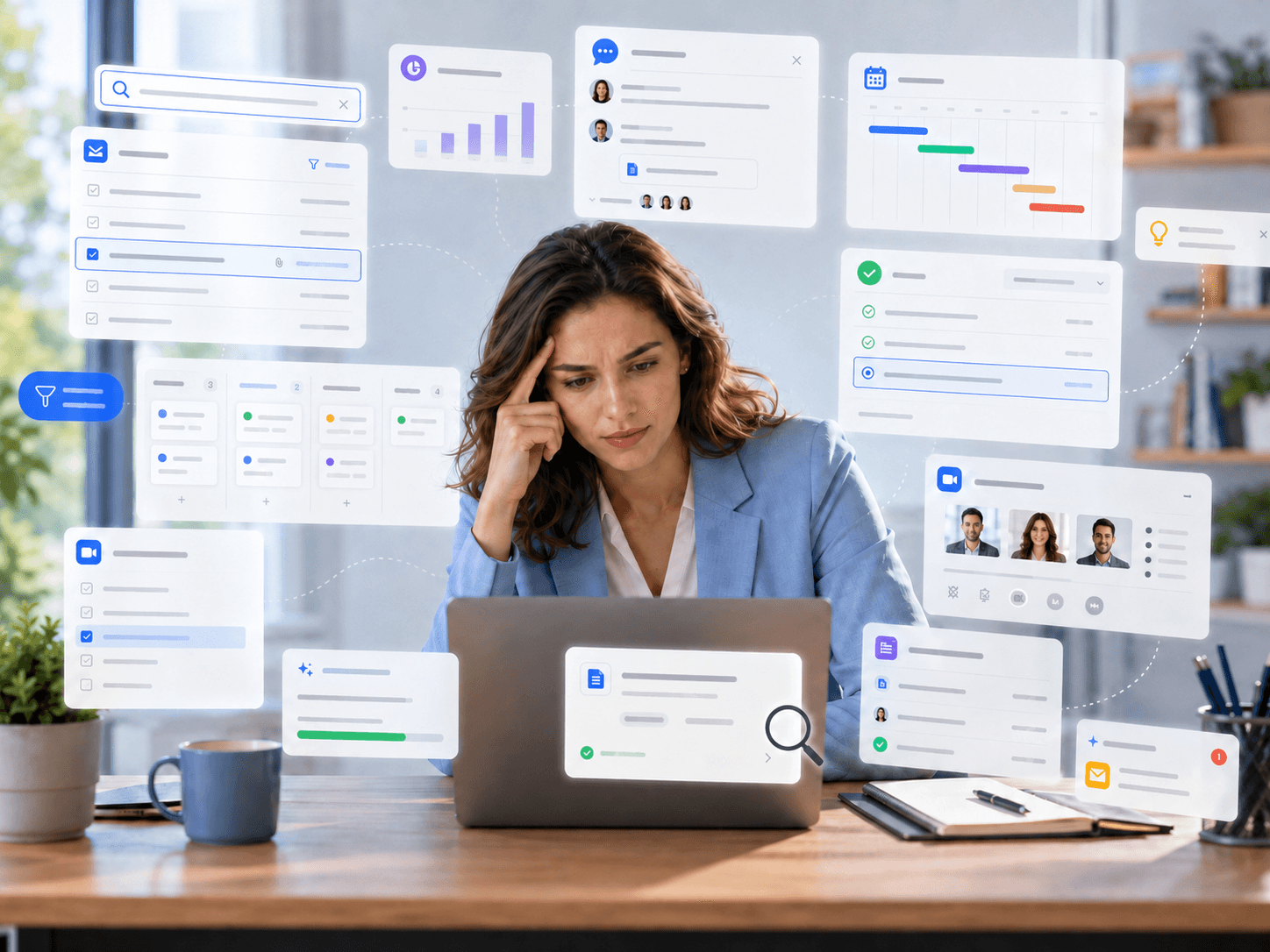 AIcoo connects project communication with project plans, Kanban boards, wikis, and email.
